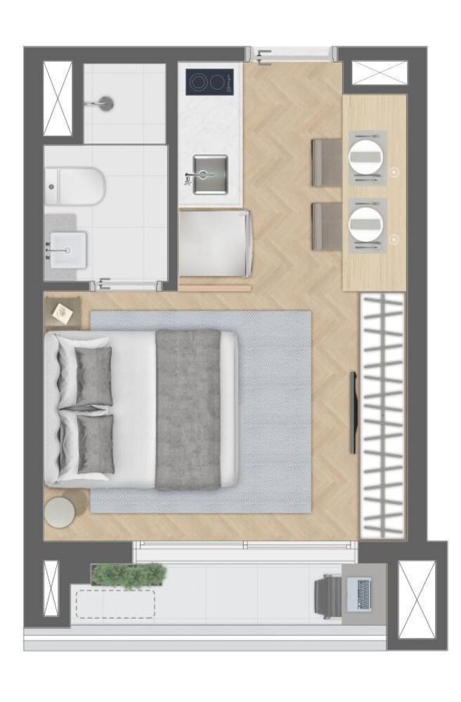 Apartamento, 1 quarto, 26 m² - Foto 1
