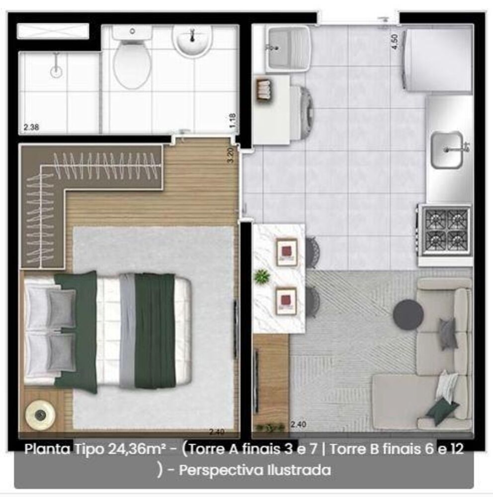 Apartamento, 1 quarto, 25 m² - Foto 2