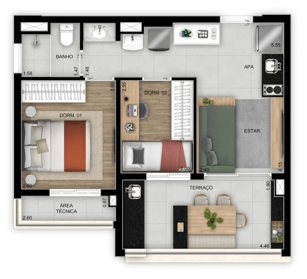 Apartamento, 2 quartos, 64 m² - Foto 7