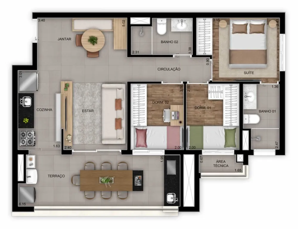 Apartamento, 2 quartos, 64 m² - Foto 6