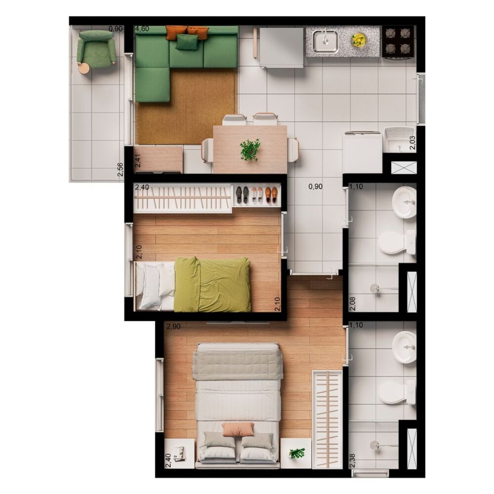 Apartamento, 2 quartos, 34 m² - Foto 33