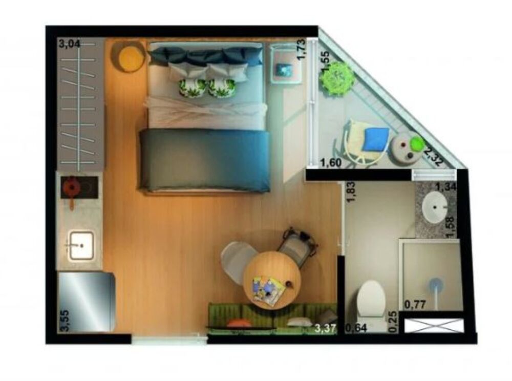 Apartamento, 1 quarto, 25 m² - Foto 5