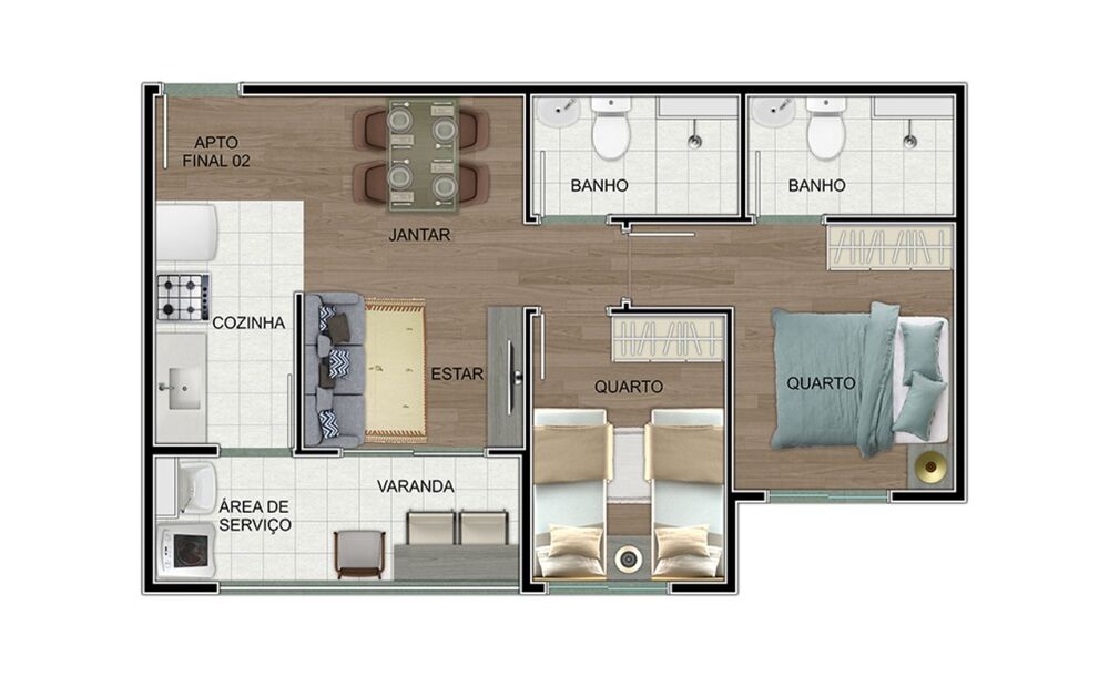 Apartamento, 2 quartos, 47 m² - Foto 7