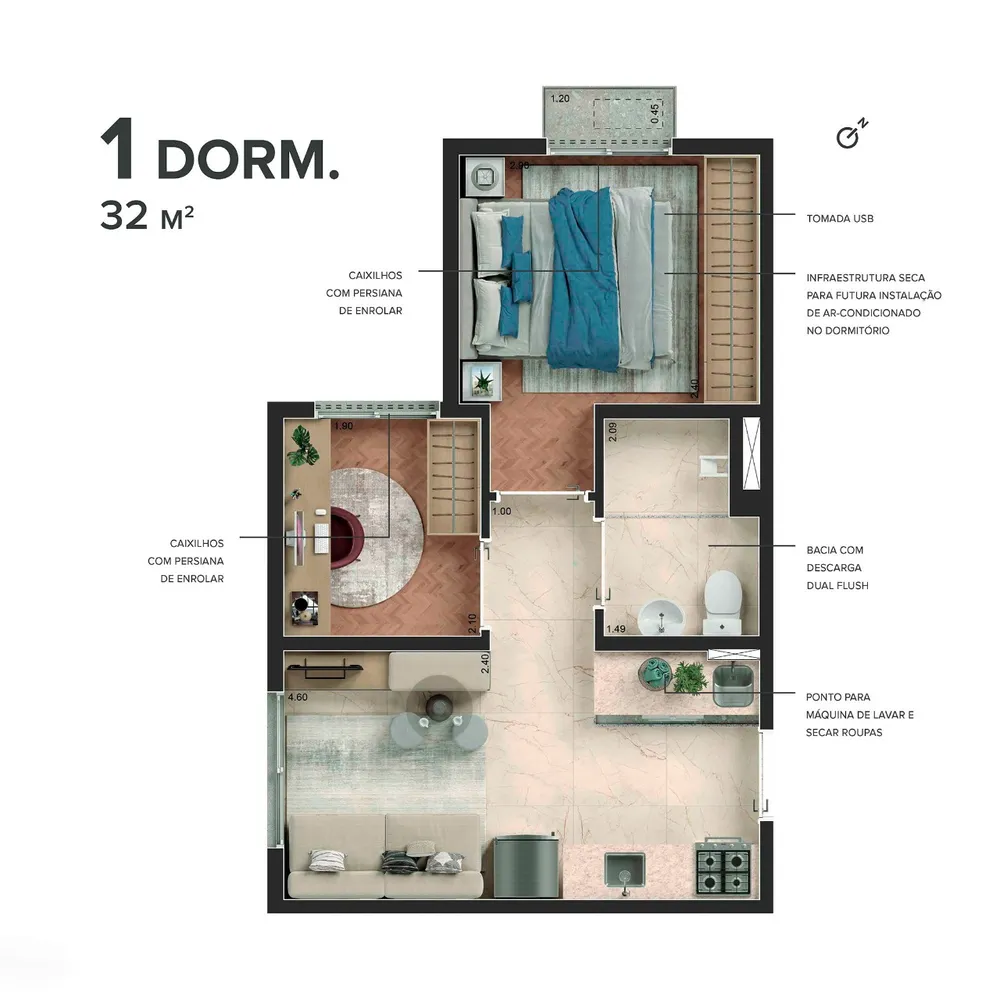 Apartamento, 2 quartos, 32 m² - Foto 15