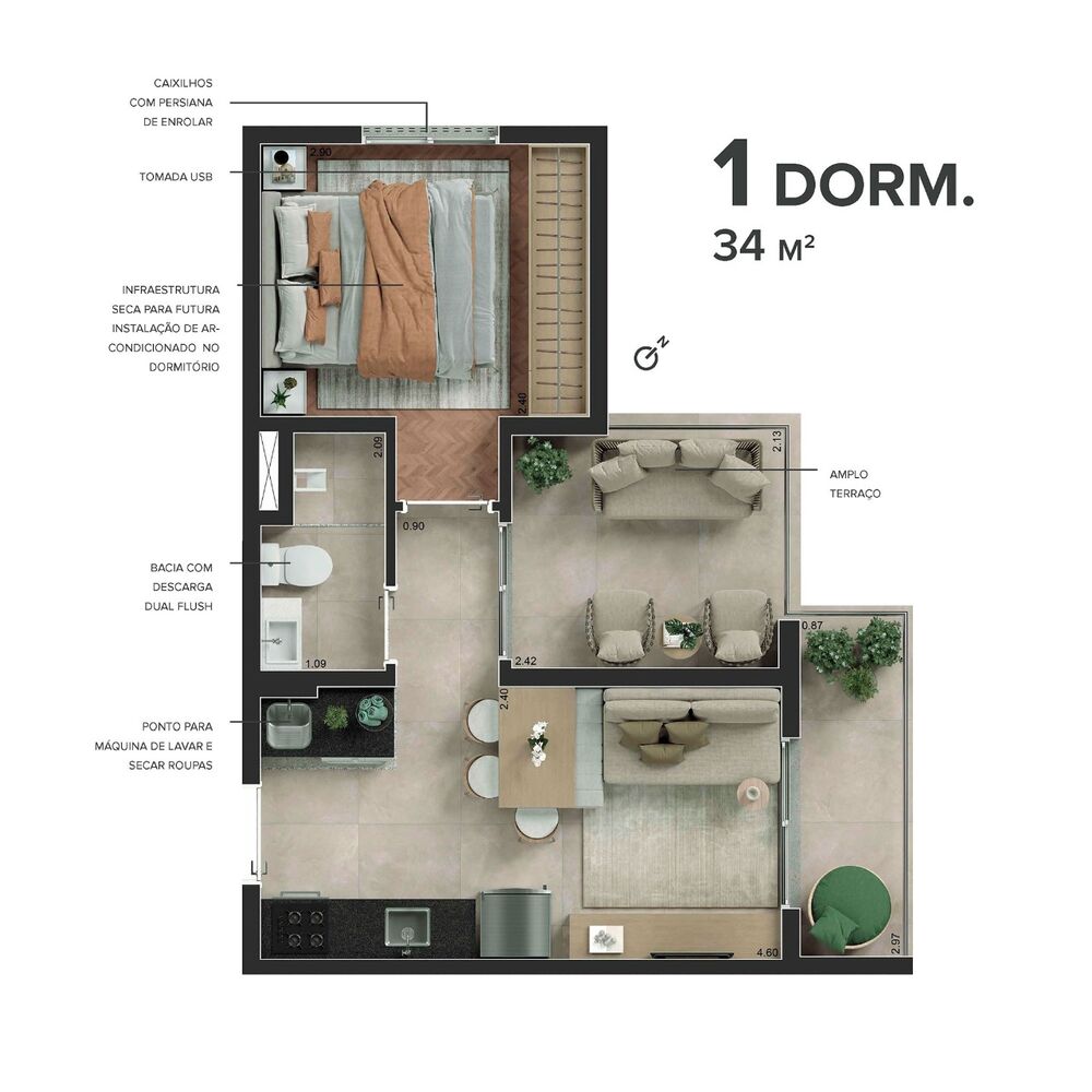 Apartamento, 2 quartos, 31 m² - Foto 2