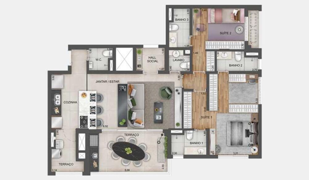 Apartamento, 4 quartos, 169 m² - Foto 2
