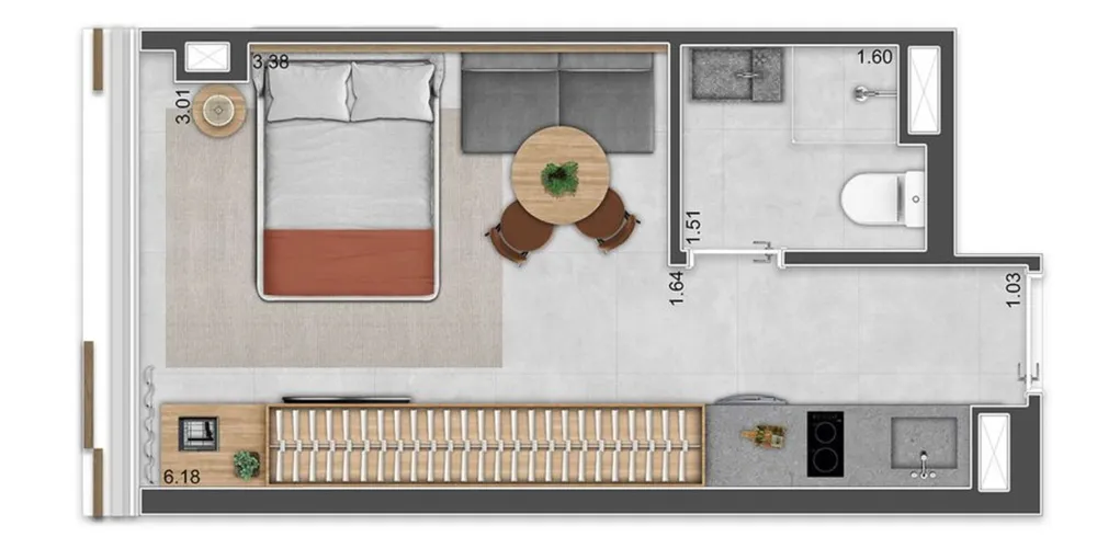Kitnet-Studio, 23 m² - Foto 5