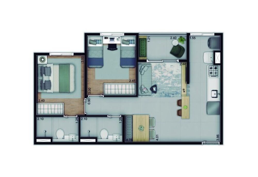 Apartamento, 2 quartos, 50 m² - Foto 6