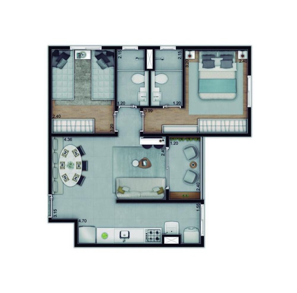 Apartamento, 2 quartos, 50 m² - Foto 13