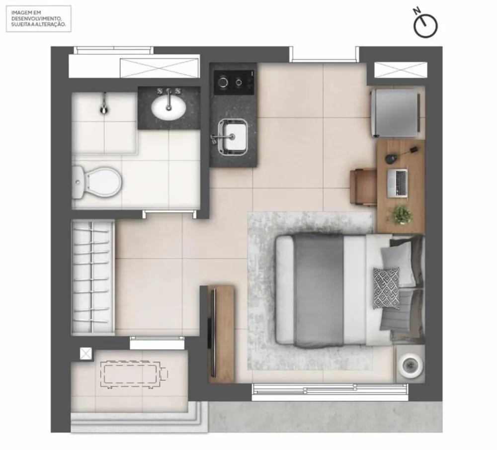 Apartamento, 1 quarto, 22 m² - Foto 5