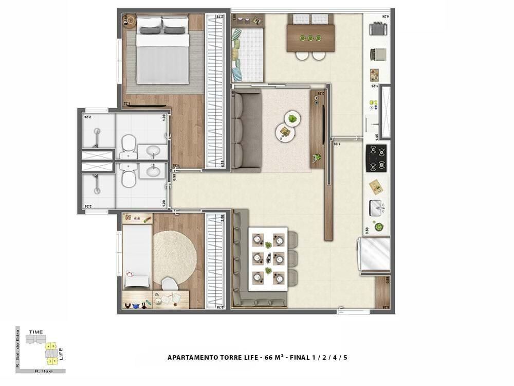 Apartamento, 2 quartos, 66 m² - Foto 4