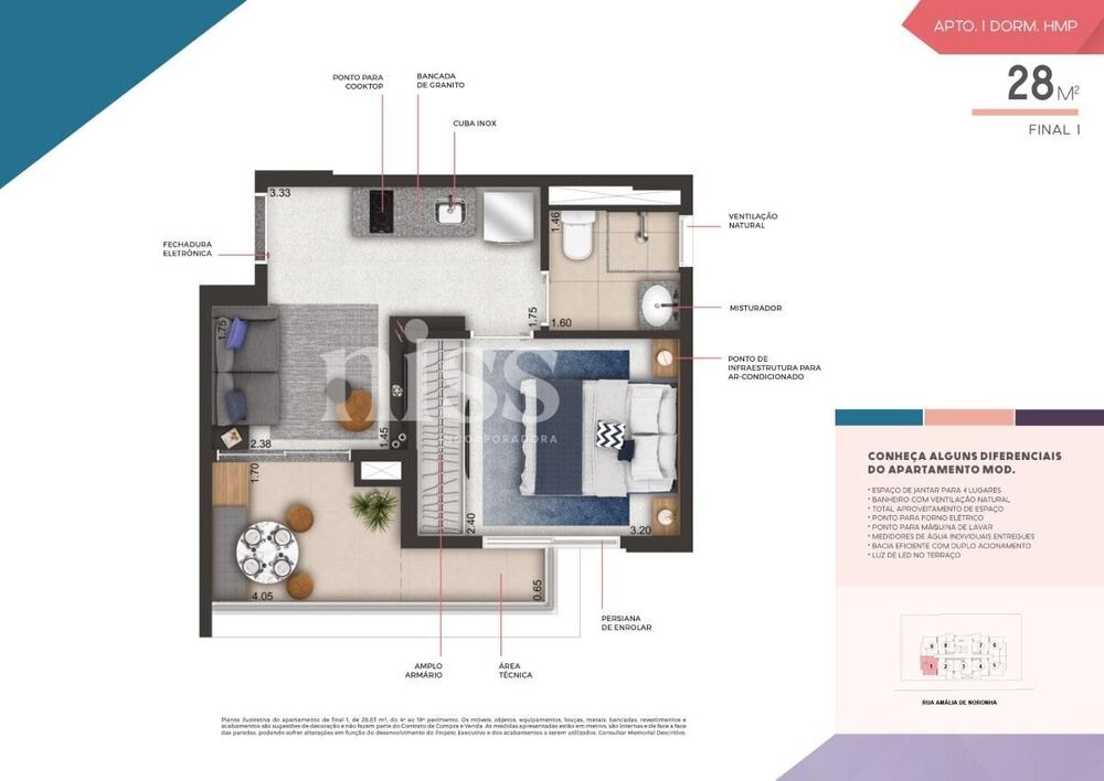 Apartamento, 1 quarto, 28 m² - Foto 8