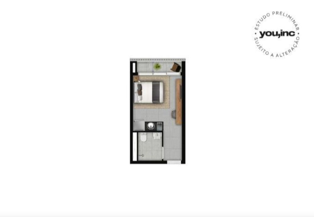 Apartamento, 1 quarto, 23 m² - Foto 1