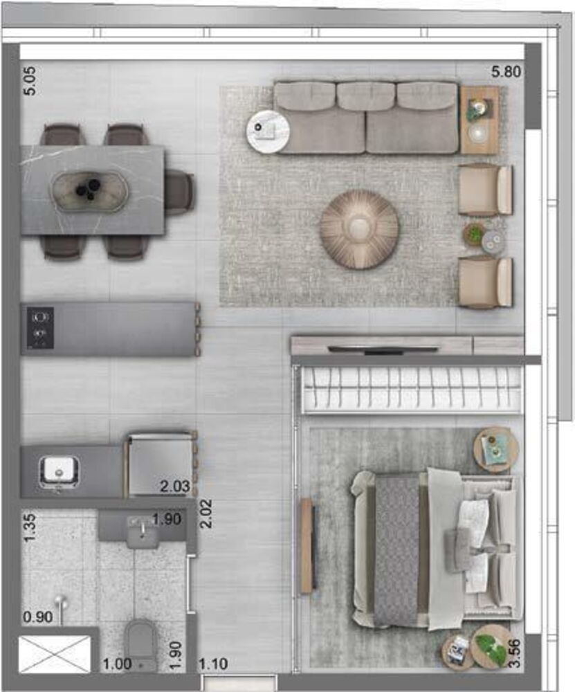 Apartamento, 1 quarto, 34 m² - Foto 7