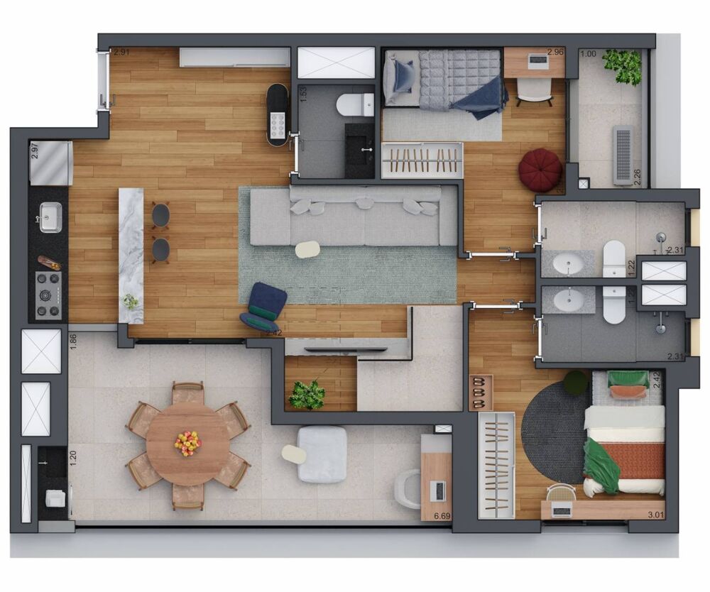 Apartamento, 2 quartos, 59 m² - Foto 7