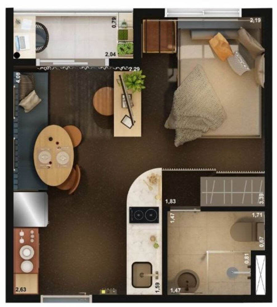 Apartamento, 1 quarto, 34 m² - Foto 3