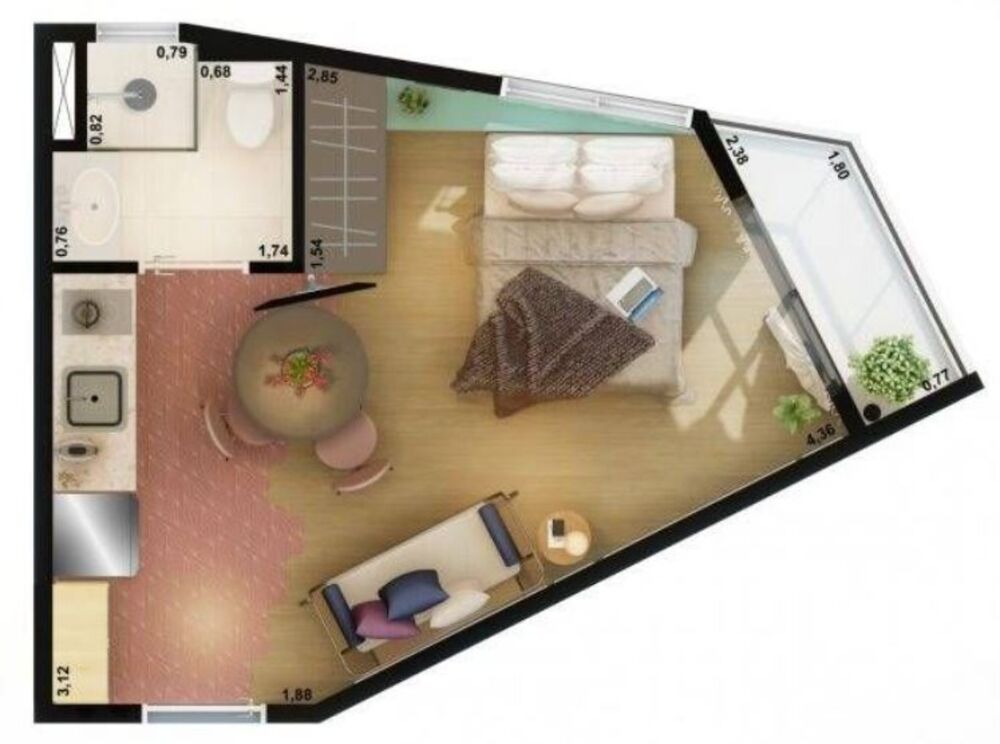 Apartamento, 1 quarto, 34 m² - Foto 1