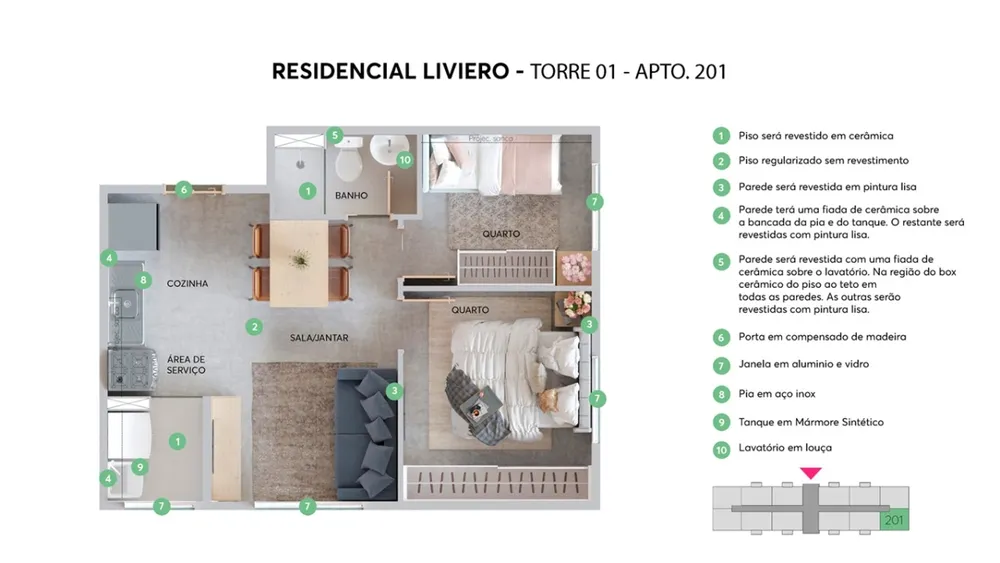 Apartamento, 2 quartos, 32 m² - Foto 10