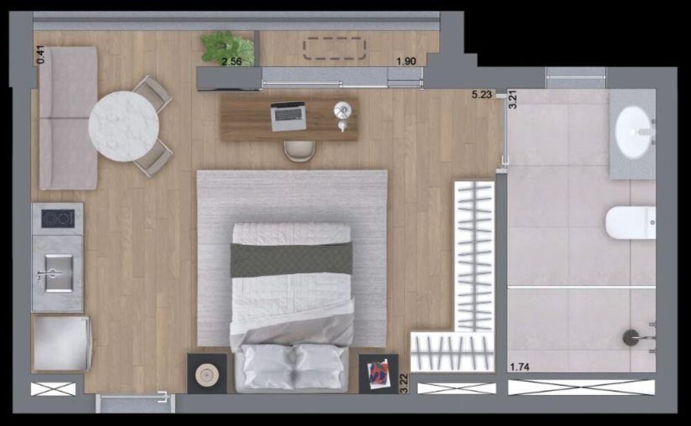 Apartamento, 1 quarto, 31 m² - Foto 1