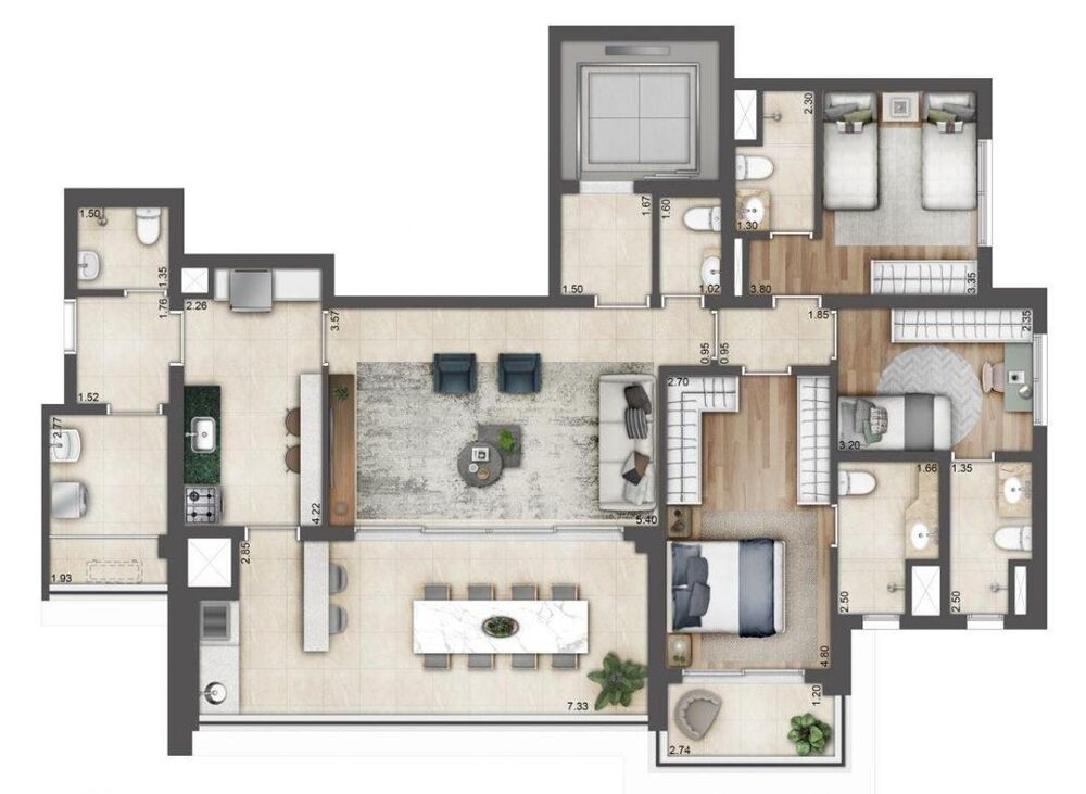 Apartamento, 3 quartos, 132 m² - Foto 3