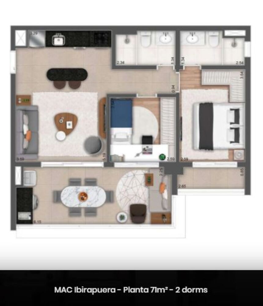 Apartamento, 1 quarto, 57 m² - Foto 23