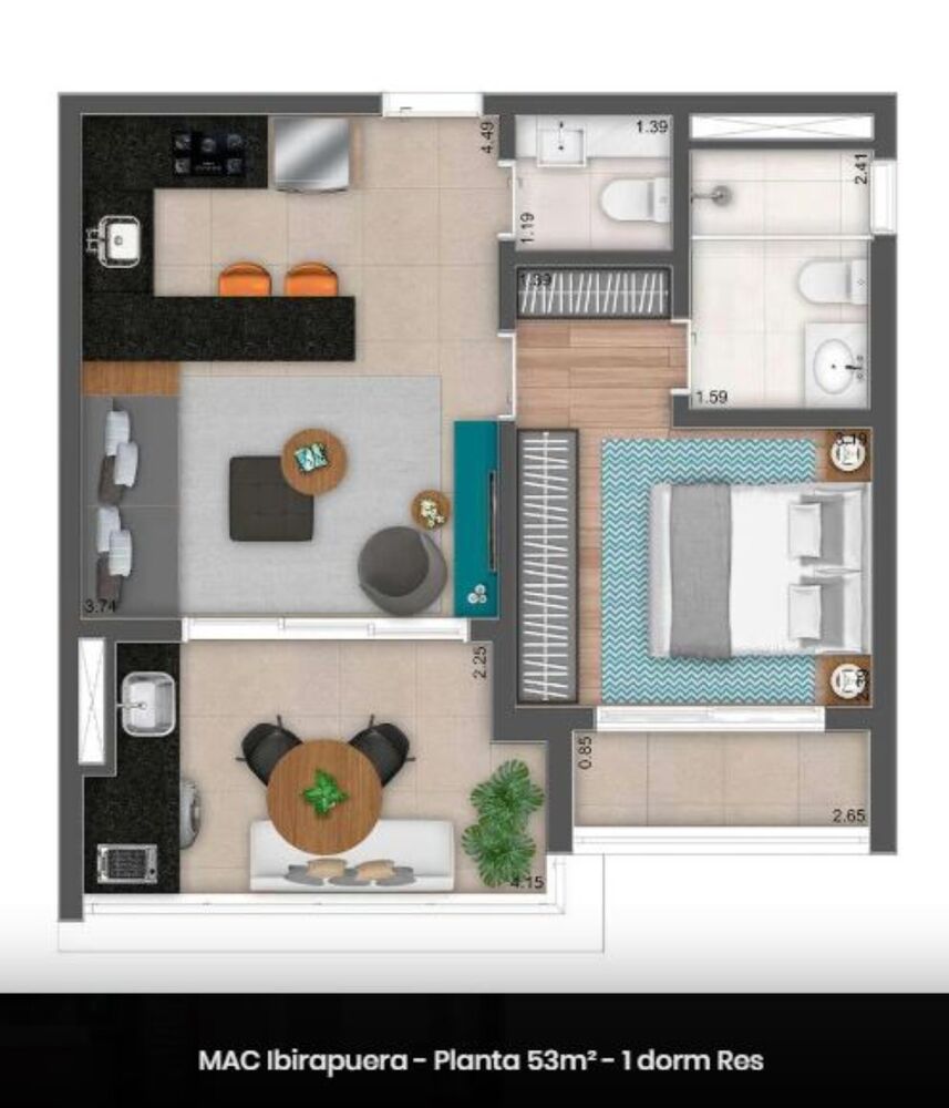 Apartamento, 1 quarto, 57 m² - Foto 22