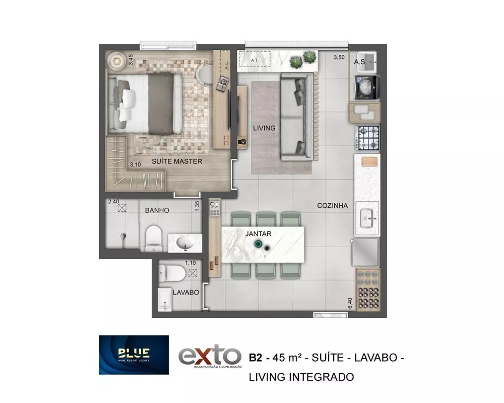 Apartamento, 1 quarto, 45 m² - Foto 6