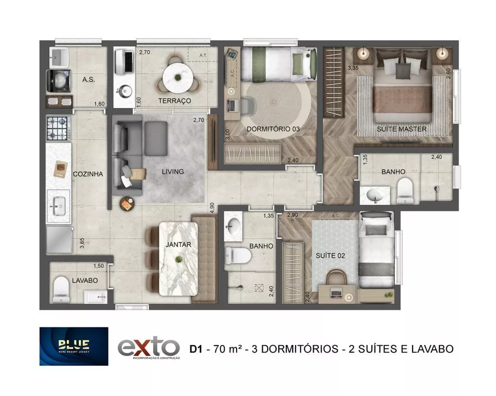 Apartamento, 1 quarto, 45 m² - Foto 1