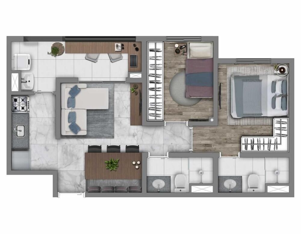 Apartamento, 2 quartos, 39 m² - Foto 2