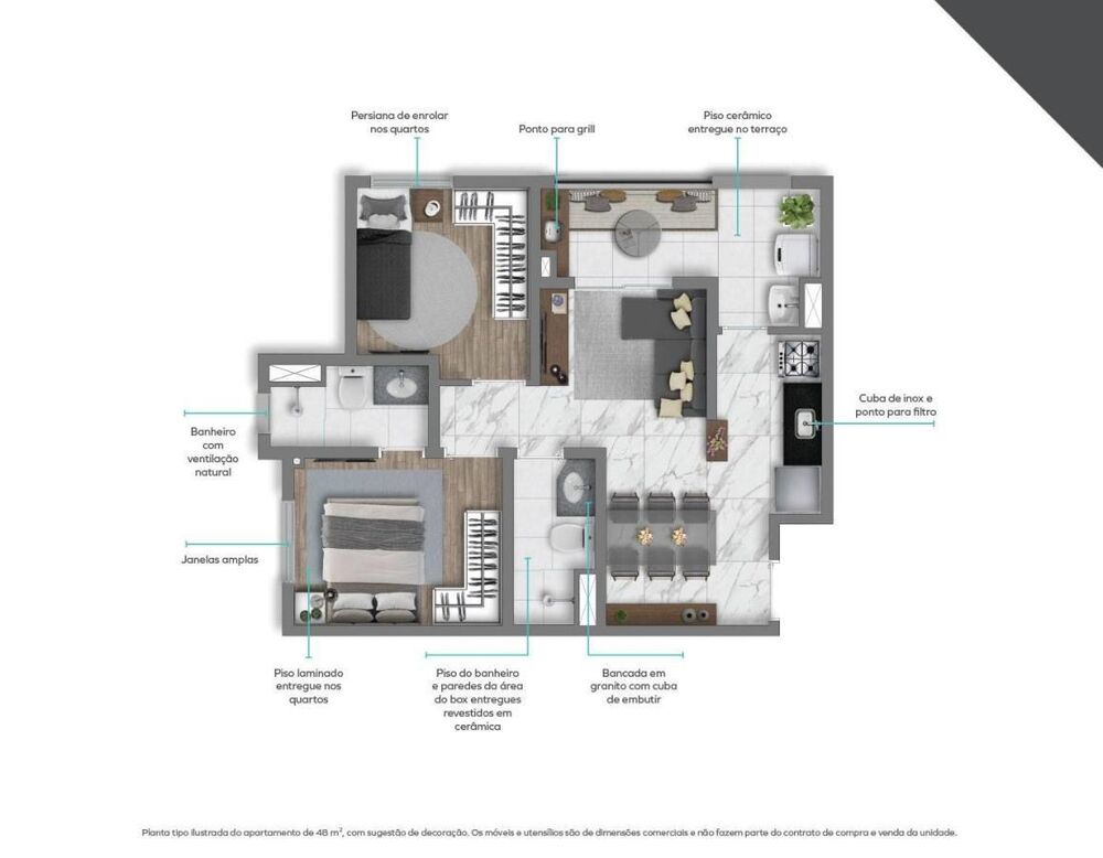 Apartamento, 2 quartos, 40 m² - Foto 12