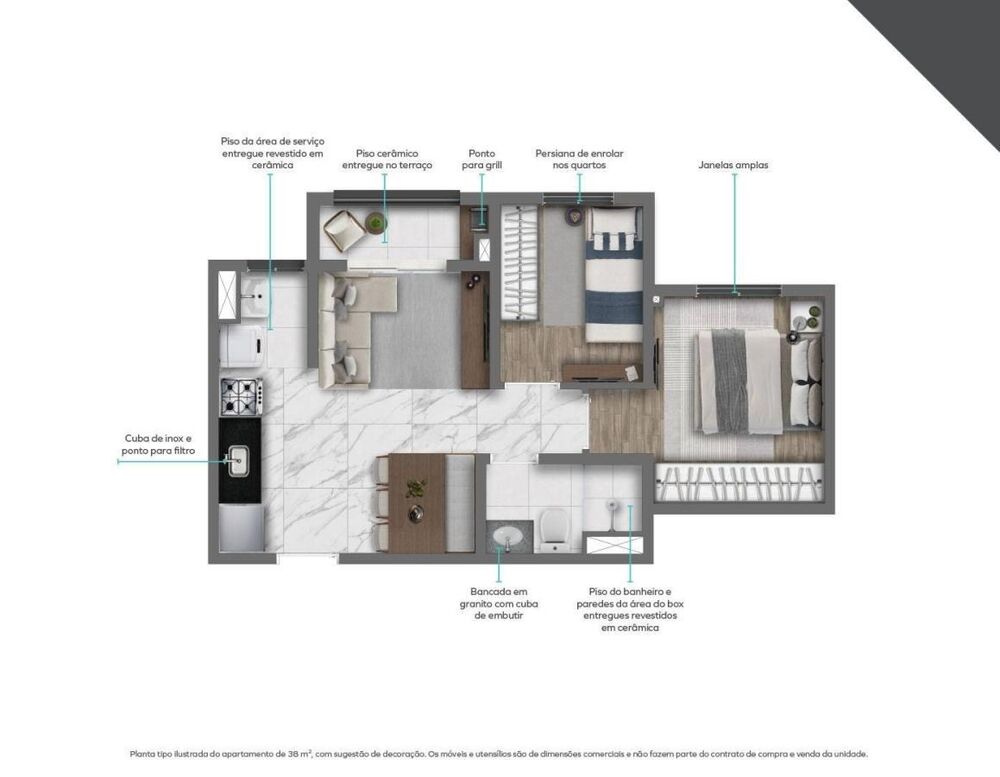 Apartamento, 2 quartos, 40 m² - Foto 17