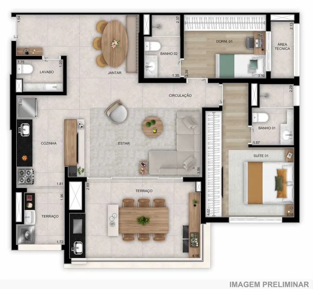 Apartamento, 2 quartos, 69 m² - Foto 9
