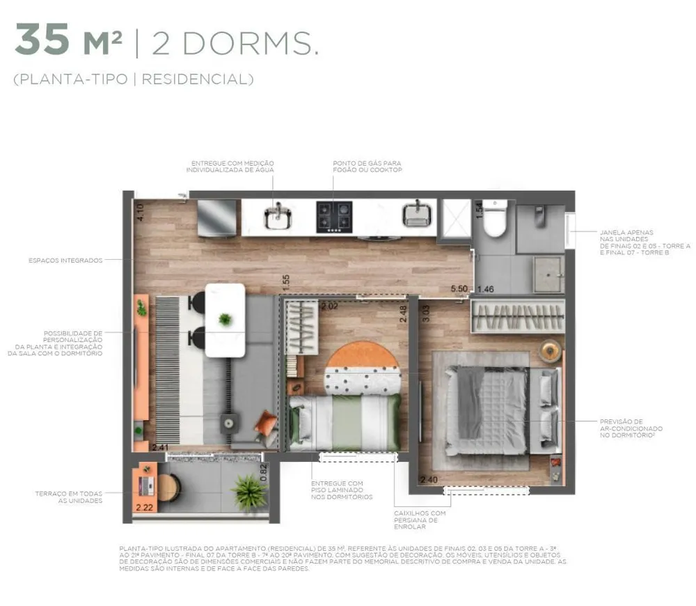 Apartamento, 2 quartos, 35 m² - Foto 7