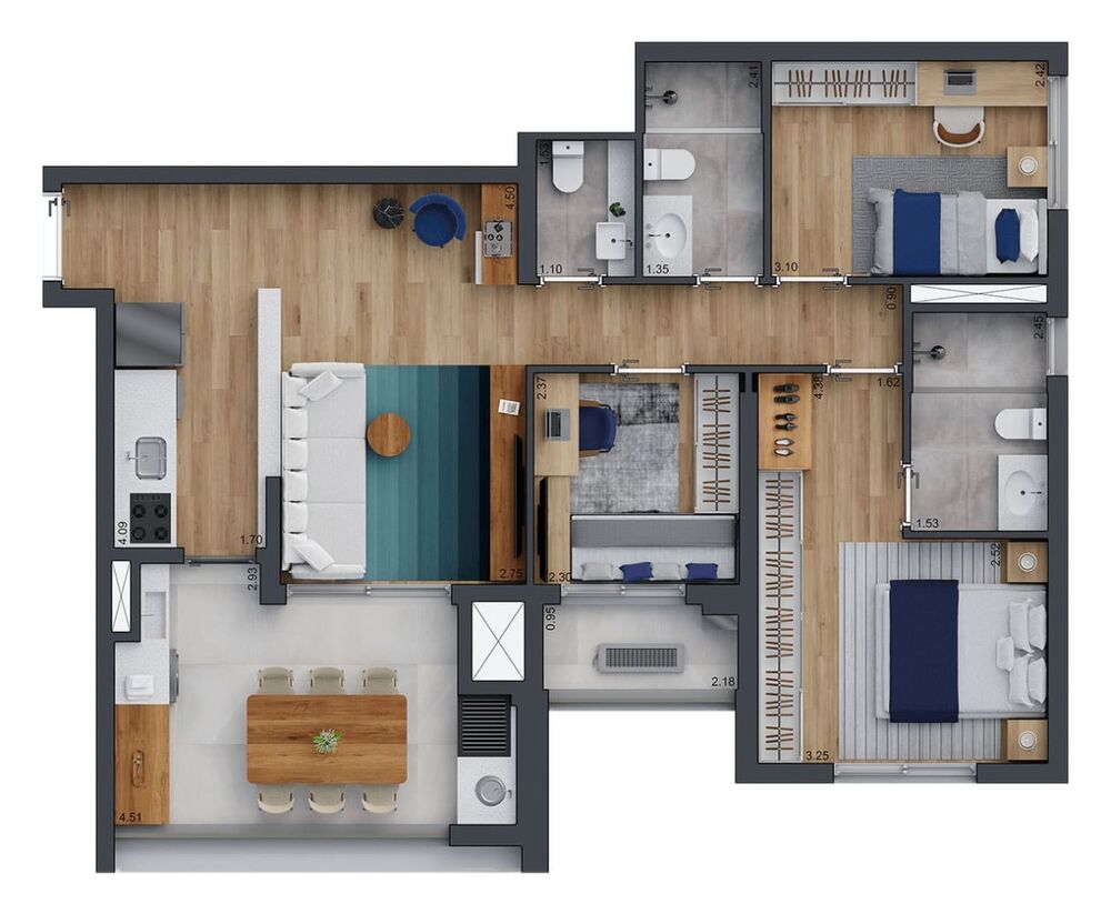 Apartamento, 2 quartos, 60 m² - Foto 2