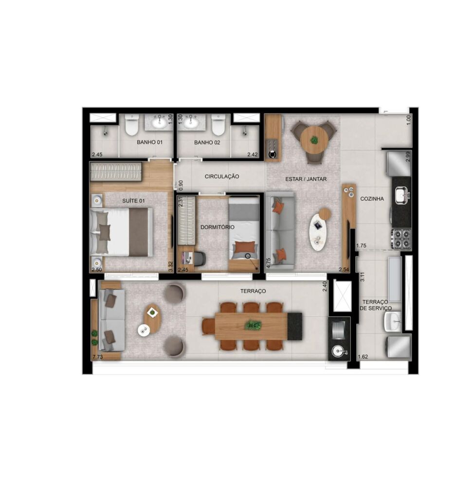 Apartamento, 2 quartos, 50 m² - Foto 3