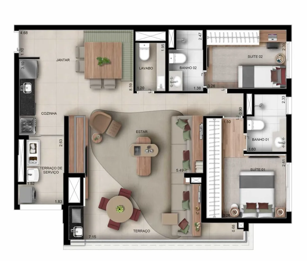 Apartamento, 2 quartos, 71 m² - Foto 7