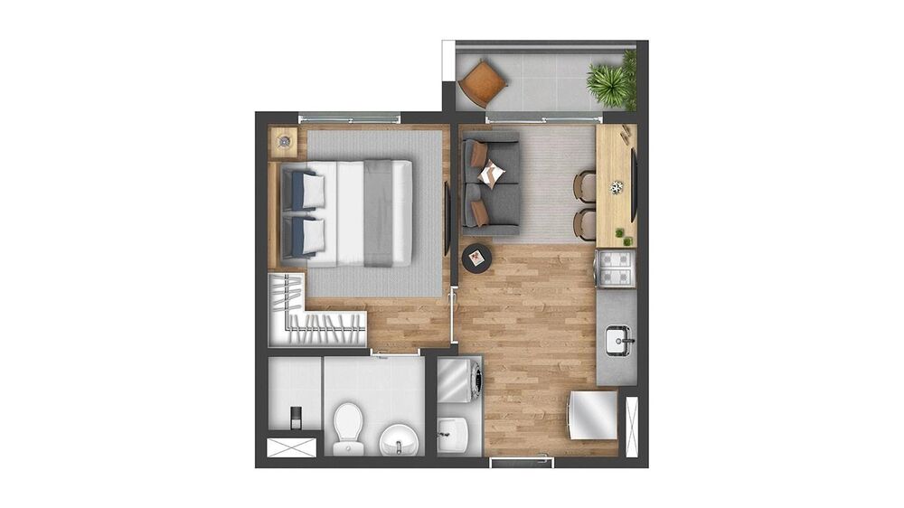 Apartamento, 1 quarto, 26 m² - Foto 7