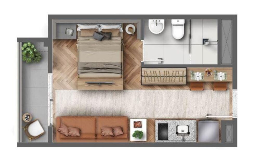 Apartamento, 1 quarto, 25 m² - Foto 1