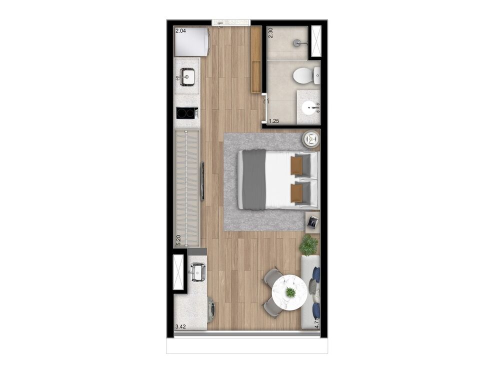 Apartamento, 1 quarto, 26 m² - Foto 1