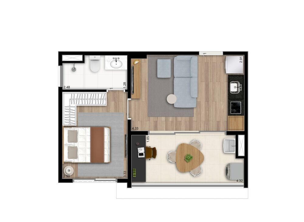 Apartamento, 1 quarto, 26 m² - Foto 3