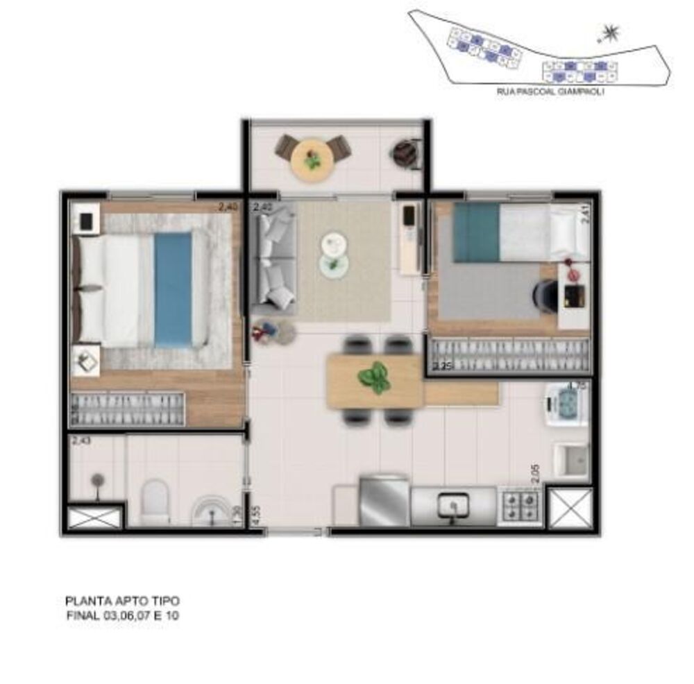 Apartamento, 2 quartos, 37 m² - Foto 7