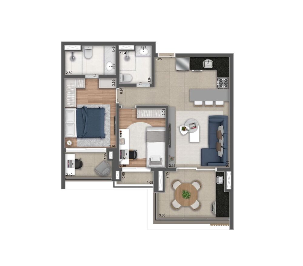 Apartamento, 2 quartos, 70 m² - Foto 23