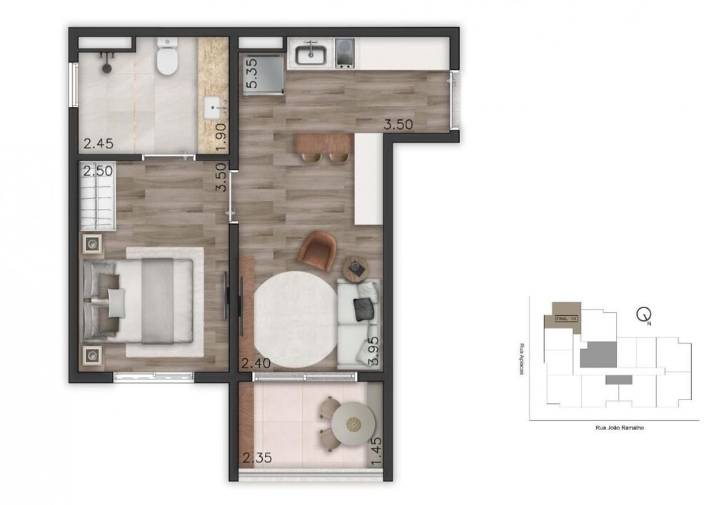 Apartamento, 2 quartos, 45 m² - Foto 4