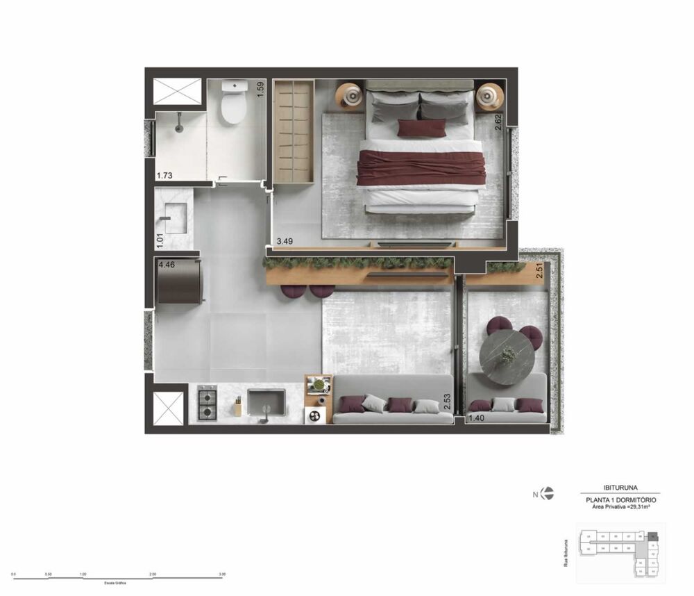 Apartamento, 1 quarto, 28 m² - Foto 10