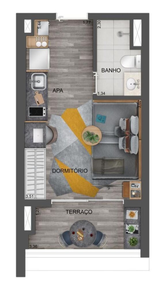 Apartamento, 1 quarto, 25 m² - Foto 1