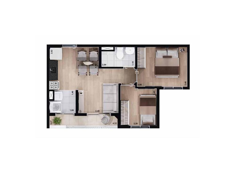 Apartamento, 2 quartos, 39 m² - Foto 3