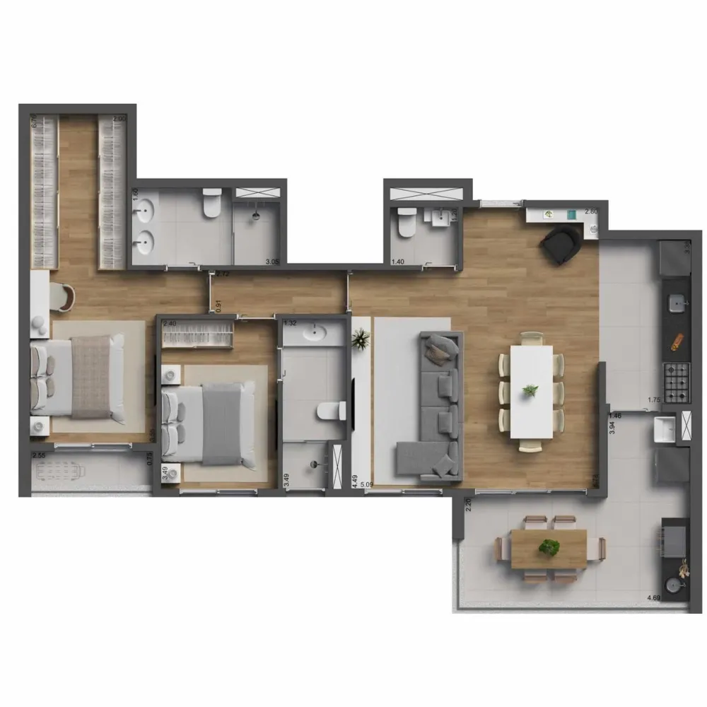 Apartamento, 2 quartos, 63 m² - Foto 7