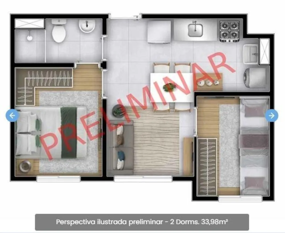Apartamento, 2 quartos, 33 m² - Foto 12