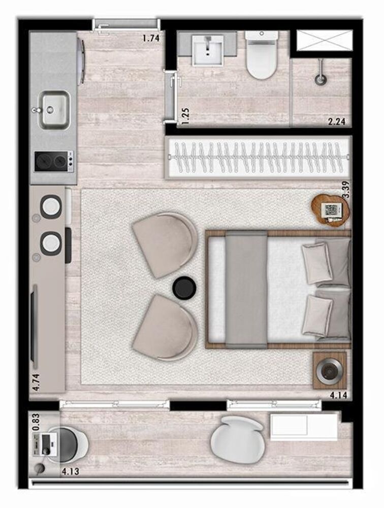 Apartamento, 1 quarto, 25 m² - Foto 26