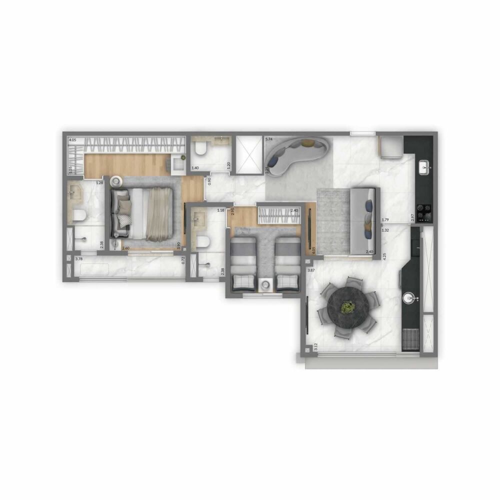 Apartamento, 2 quartos, 74 m² - Foto 9